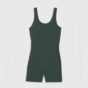 girlfriend collective Bicycle Sleeveless Unitard Shorts Moss Green Size: Medium